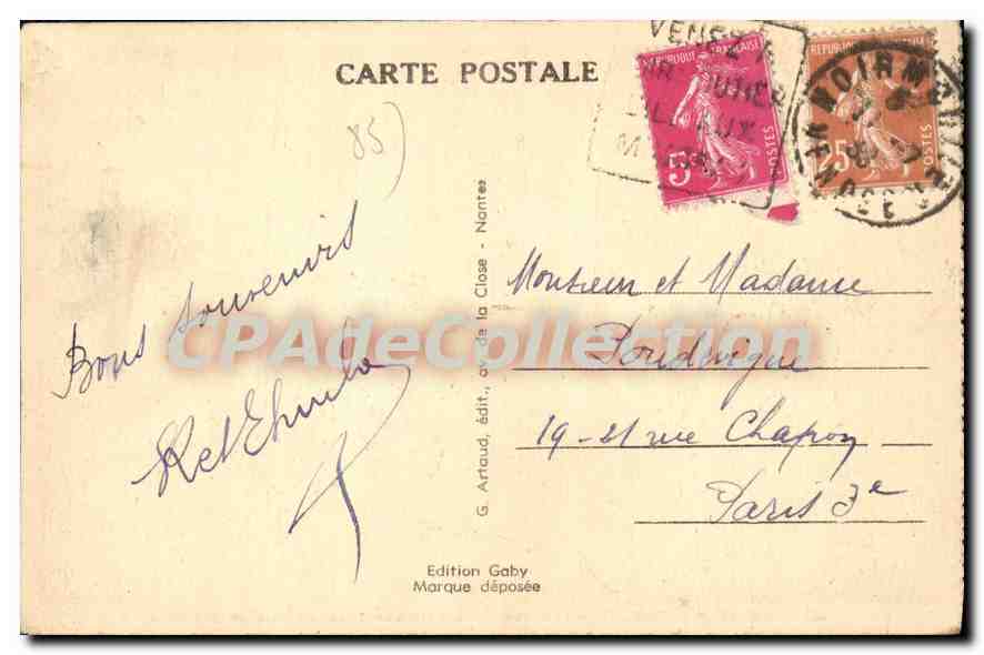 Ile de Noirmoutier (Vendée) — L'Éstacade prise du Bois de la Chaîze — Édition Gaby — Rückseite