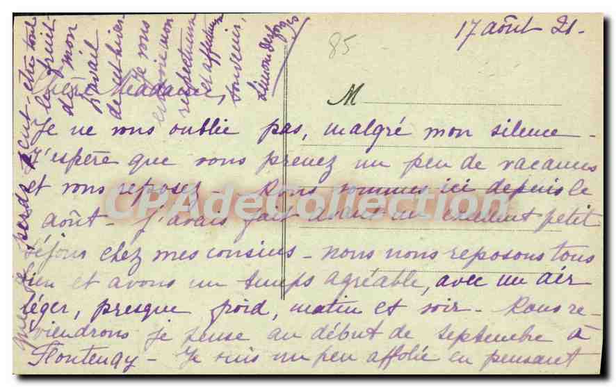 Noirmoutier - Bois de la Chaize. The Point of Memory — J. Nozais, Publisher, Nantes, no. 57 — Back
