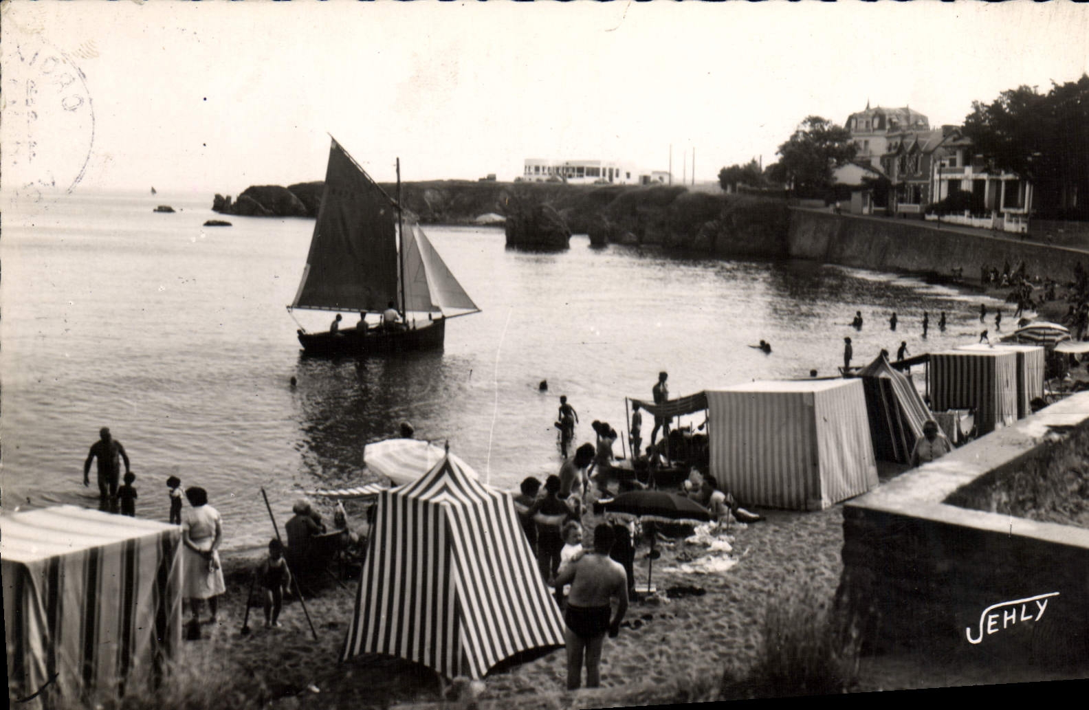 Plage de Croix-de-Vie — baignade et voile — éditeur Jehly