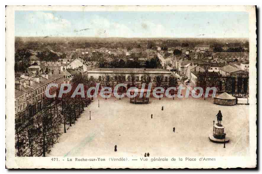 CPA Les Roche sur Yon (Vendee) Vue generale de la Place d'Armes