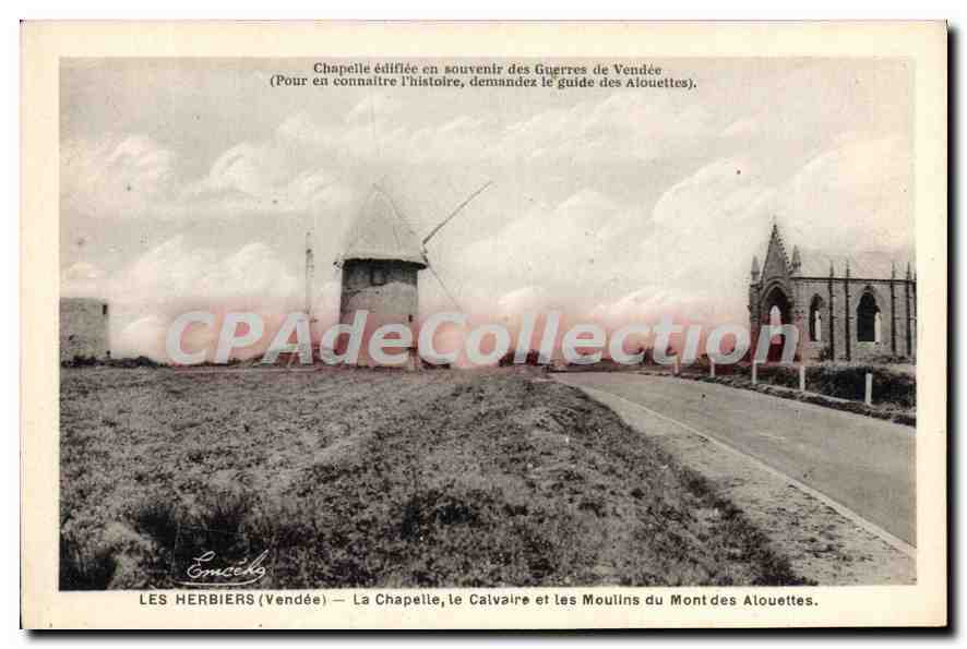 CPA Les Herbiers (Vendee) La Chapelle Moulins du Mont des Alouettes