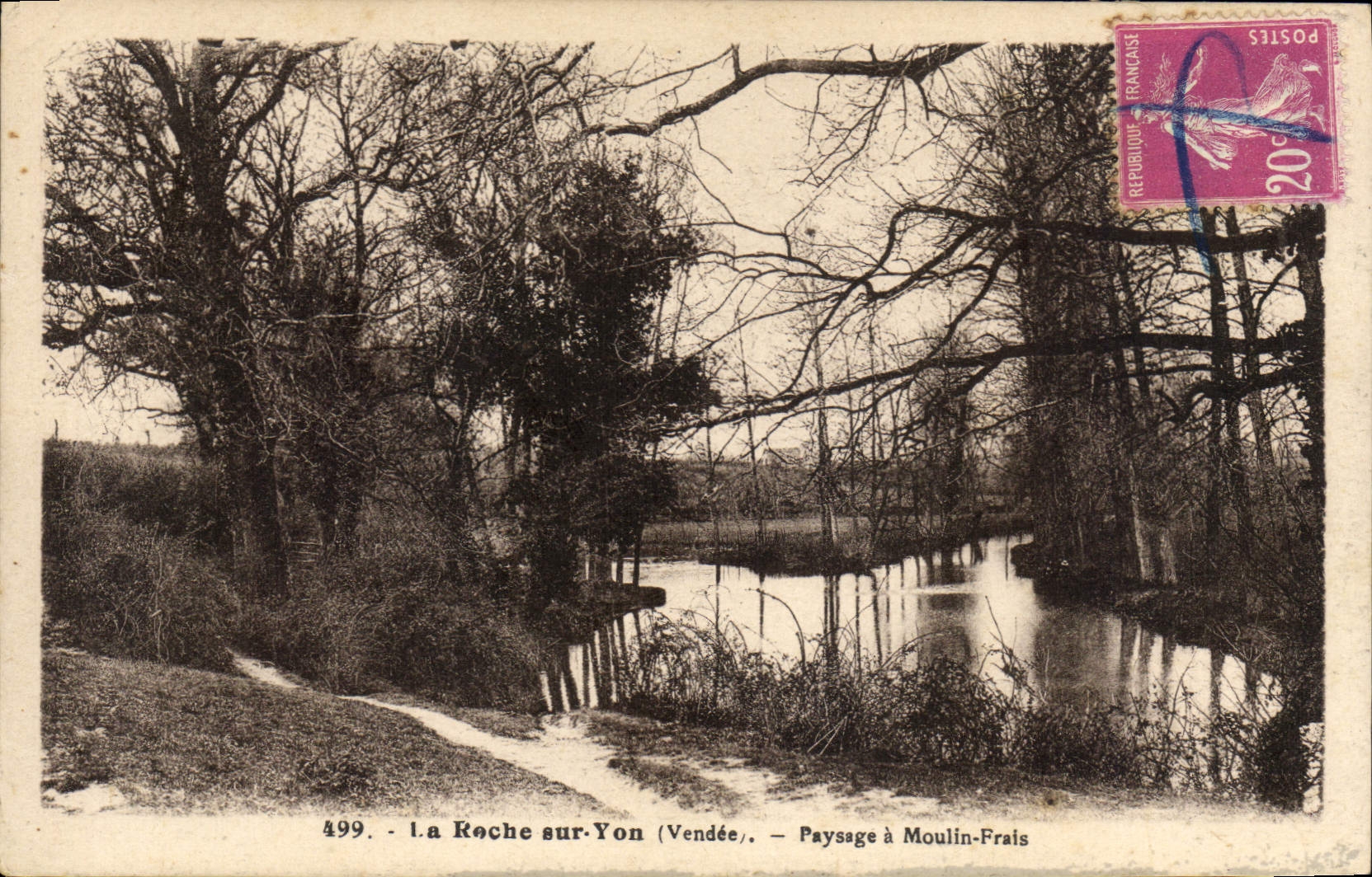 La Roche-sur-Yon (Vendée) — Paysage à Moulin-Frais — Phototypie Jolly-Perthuis n°499