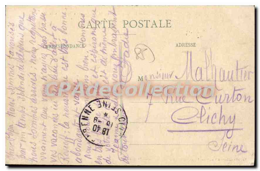 CPA Vue generale de la Plage des Sables d'Olonne prise du Palais de Justice — Verso