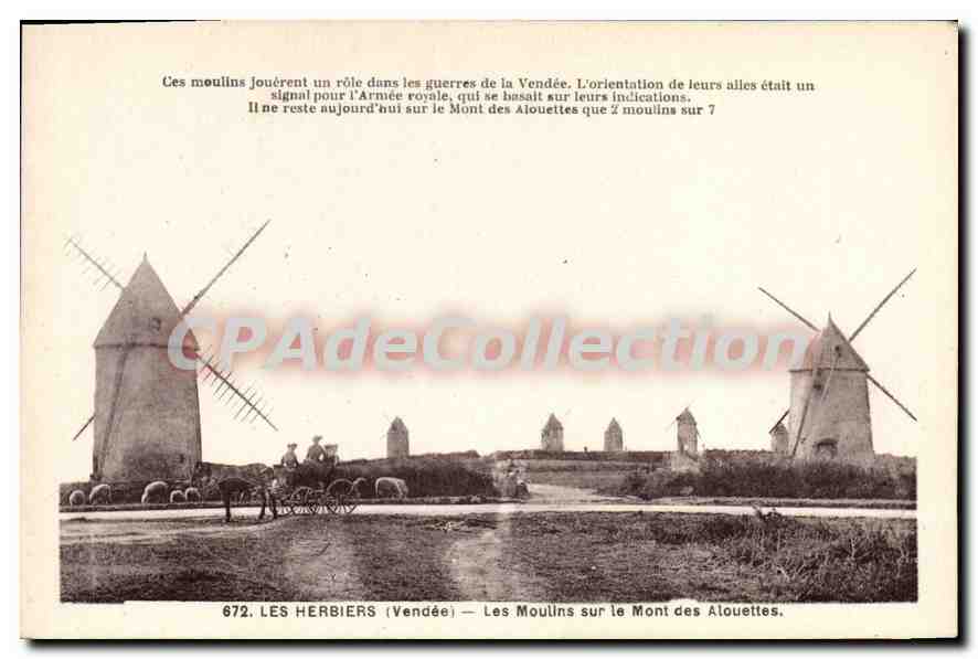 CPA Les Herbies (Vendee) Les Moulins sur le Mont des Alouettes