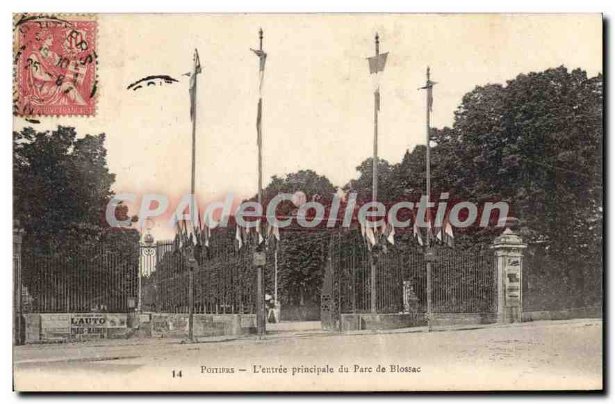 CPA Poitiers L'entree principale du Parc de Blossac