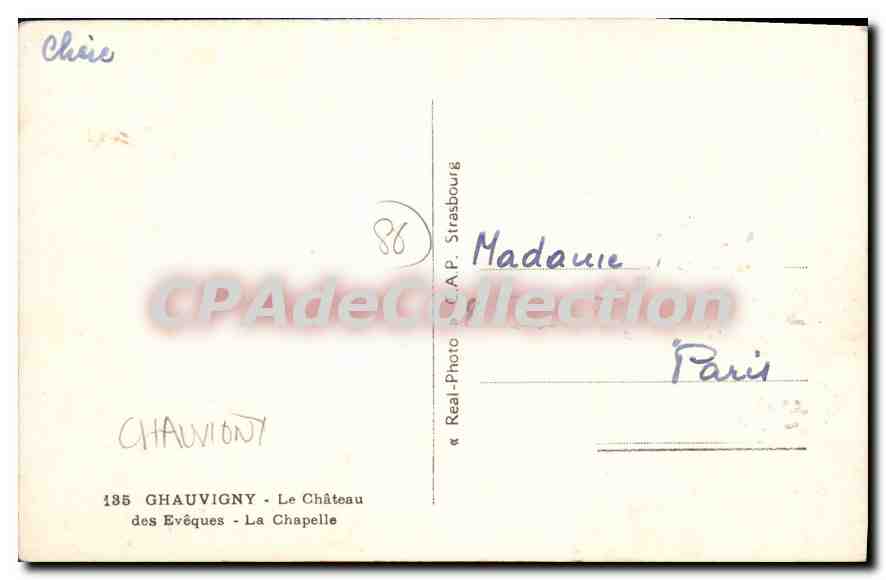 CPA Chauvigny Le Chateau des Eveques — Rückseite