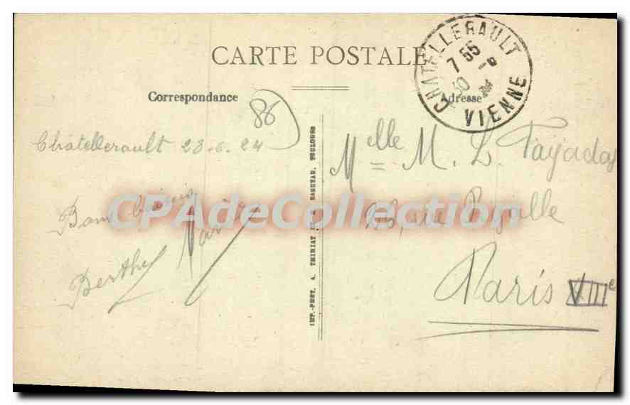 CPA Chatellerault (Vienne) Les deux tours du Pont Henri IV — Rückseite