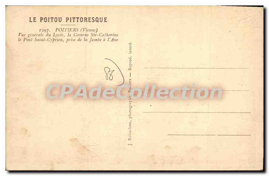 CPA Poitiers (Vienne) Vue generale du Lycee — Verso