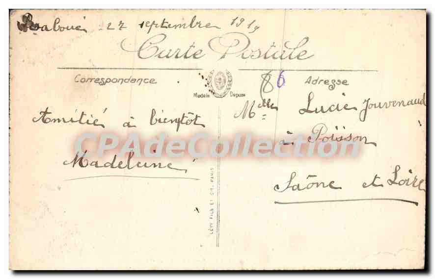 Poitiers — Le Dolmen de La Pierre Levée — N. G. — Rückseite