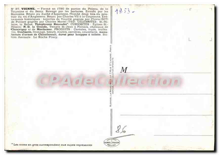 CPSM Vienne — Back