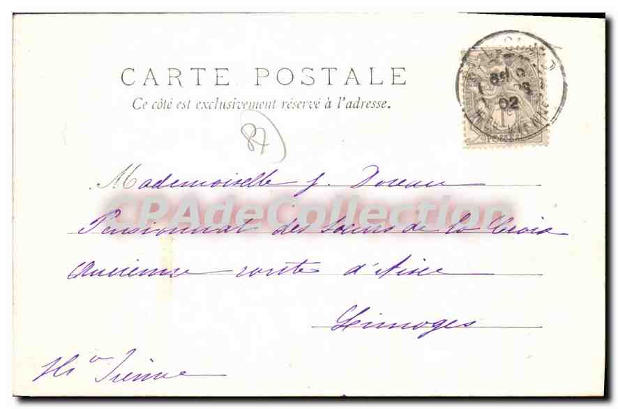 CPA Environ de Limoges Nouvelle Passerelle vieux pont romain sur l'Aixette — Rückseite