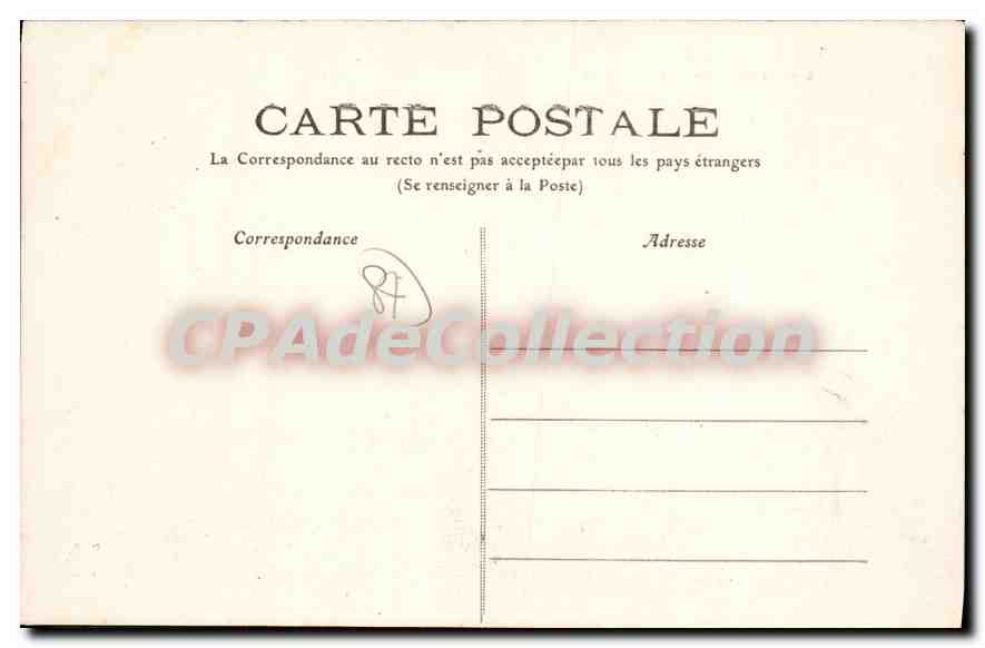 CPA Limoges Hotel de Ville — Back