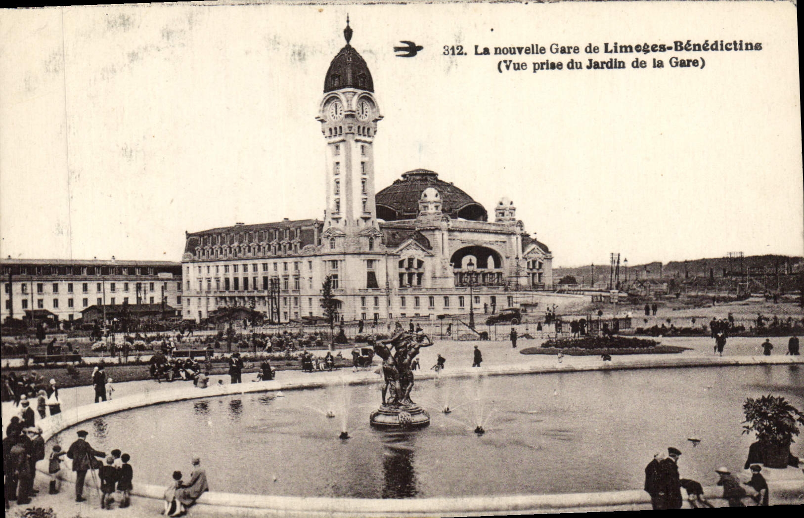 Gare de Limegès-Bénédictins — Vue prise du Jardin de la Gare — n° 312