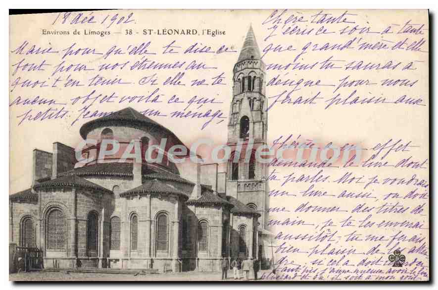 ST-LÉONARD, l'Église — Environs de Limoges — 38 — datée 19 Déc 1902