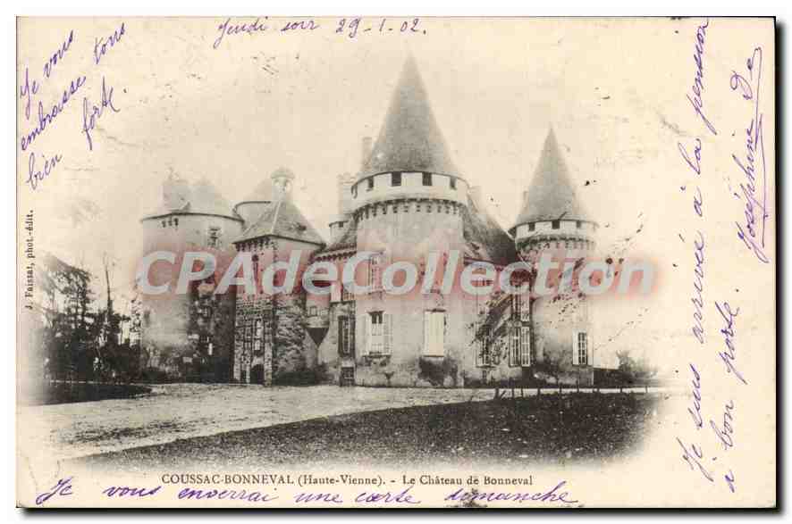 Coussac-Bonneval (Haute-Vienne) — Le Château de Bonneval — J. Tauras, phot. addt.