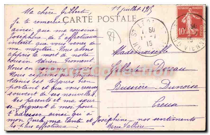 St-LEONARD d'Haute-Vienne — La Montagne de Clovis, la Chapelle et le Pont de Noblat — CPAdeCollection — Verso