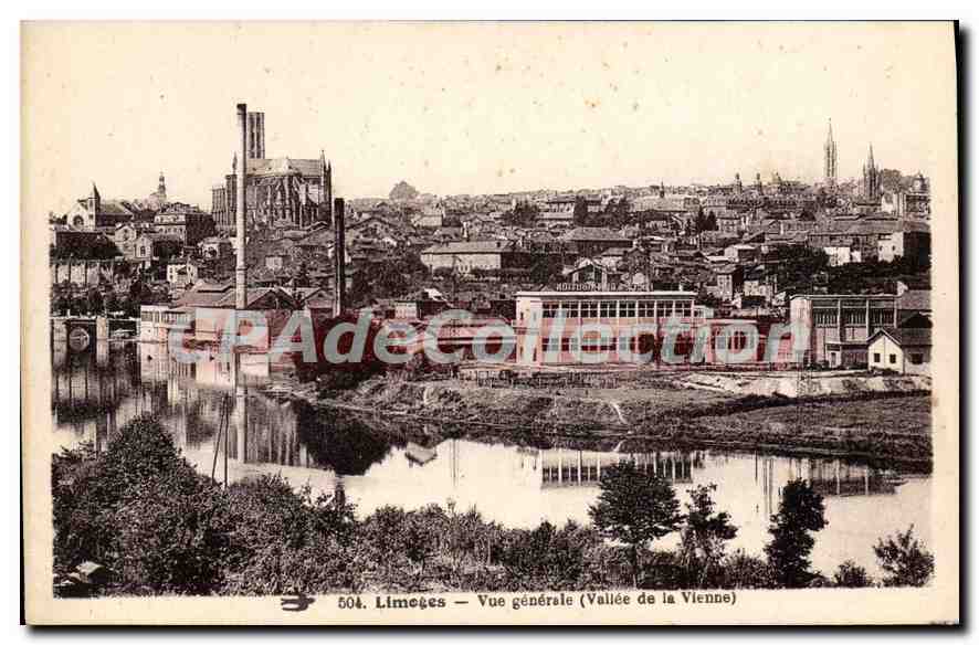 CPA Limoges Vue generale (Vallee de la Vienne)