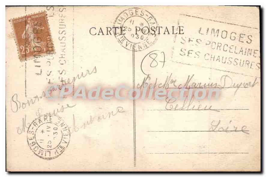 CPA Limoges Pont St Etienne Vallee de la Vienne — Rückseite