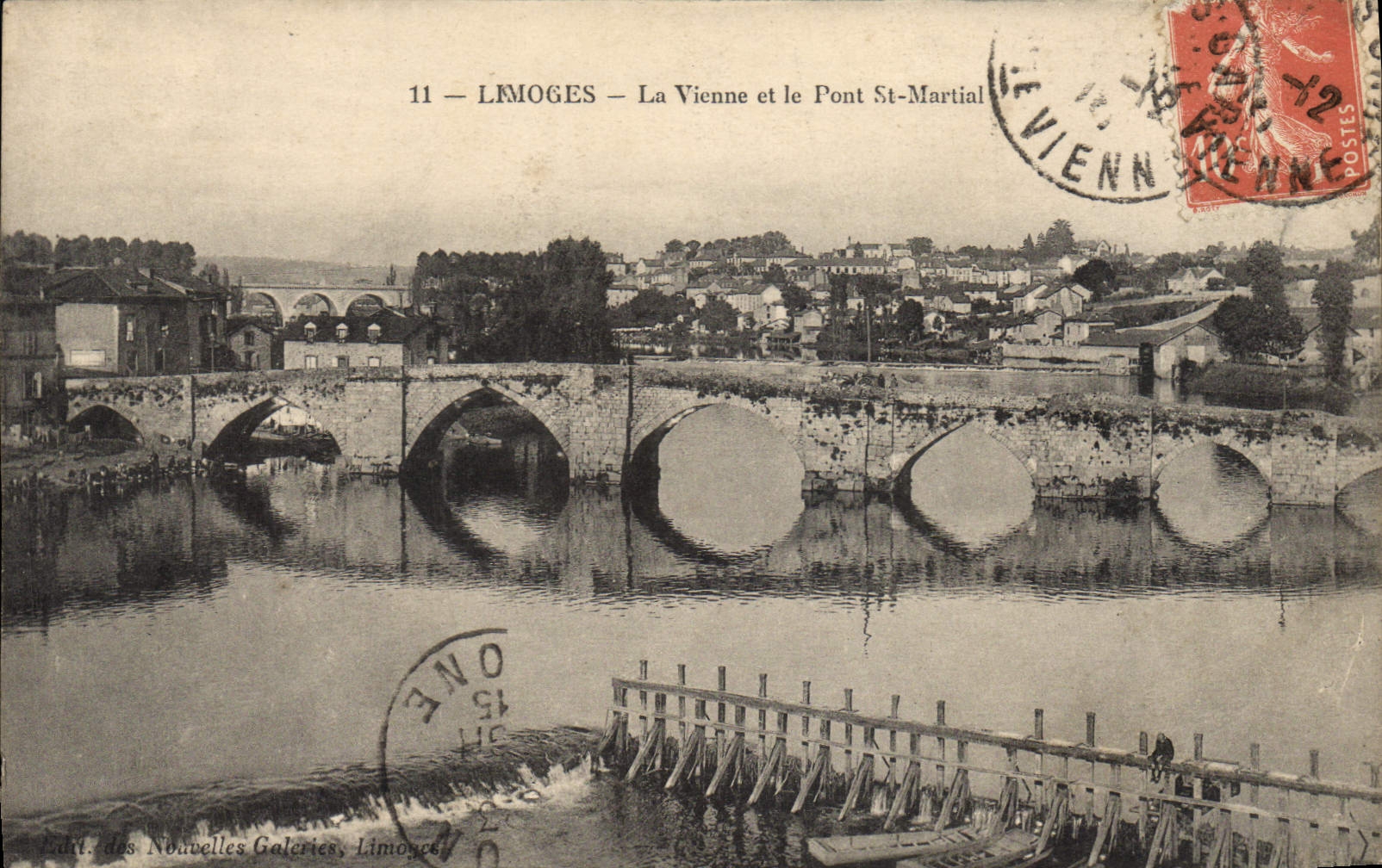 Limoges — La Vienne et le Pont St-Martial — Éd. des Nouvelles Galeries, Limoges
