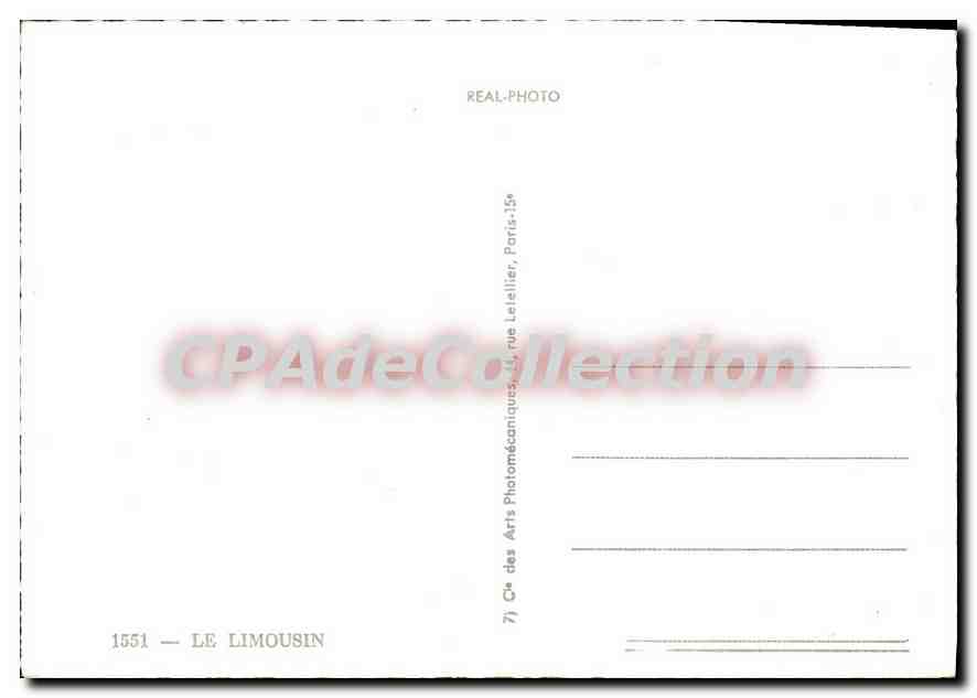 Le Limousin — carte postale illustrée avec carte et photos de lieux — Cie des Arts Photomécaniques, Paris — Rückseite