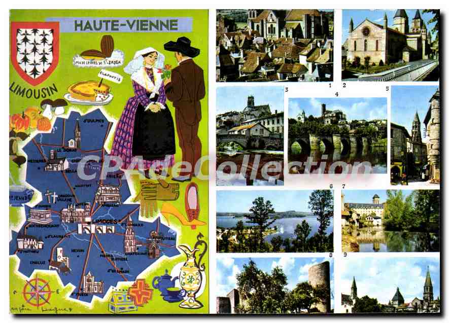 CPSM Haute Vienne Saint-Junien Bellac Le Dorat St-Leonard de Noblat Chalus Eymoutiers St-Yrieix Limo