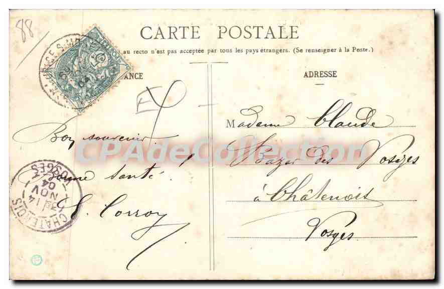 CPA Moselle St Maurice sur Moselle avec Ballon de Servance — Rückseite