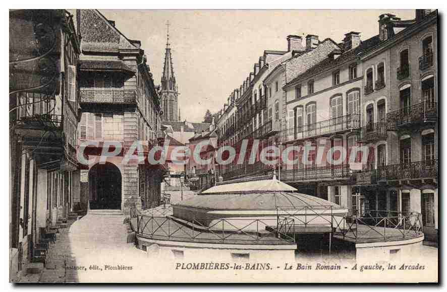 Plombières-les-Bains — Le Bain Romain et les Arcades — éditeur Bonstauer, Plombières