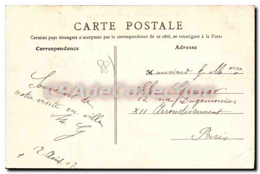 CPA Contrexeville (Vosges) Vue generale — Rückseite