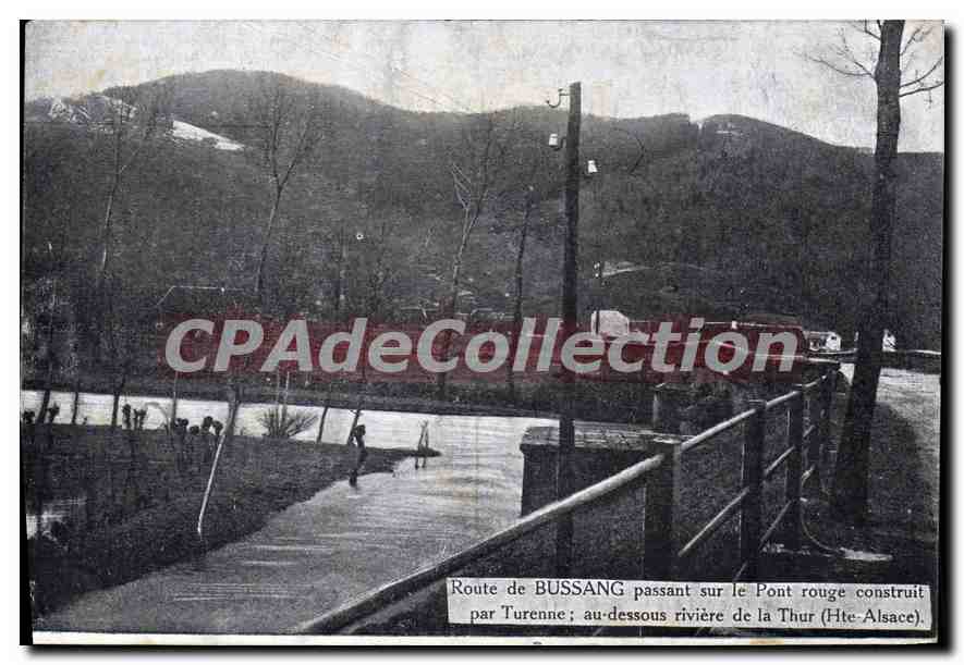 CPA Route de Bussang passant sur le Pont rouge (Haute Alsace)
