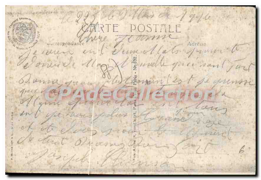 CPA Route de Bussang passant sur le Pont rouge (Haute Alsace) — Rückseite