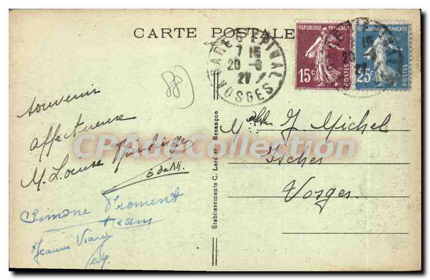 CPA Epinal Vosges Rue de la Faiencerie  — Rückseite