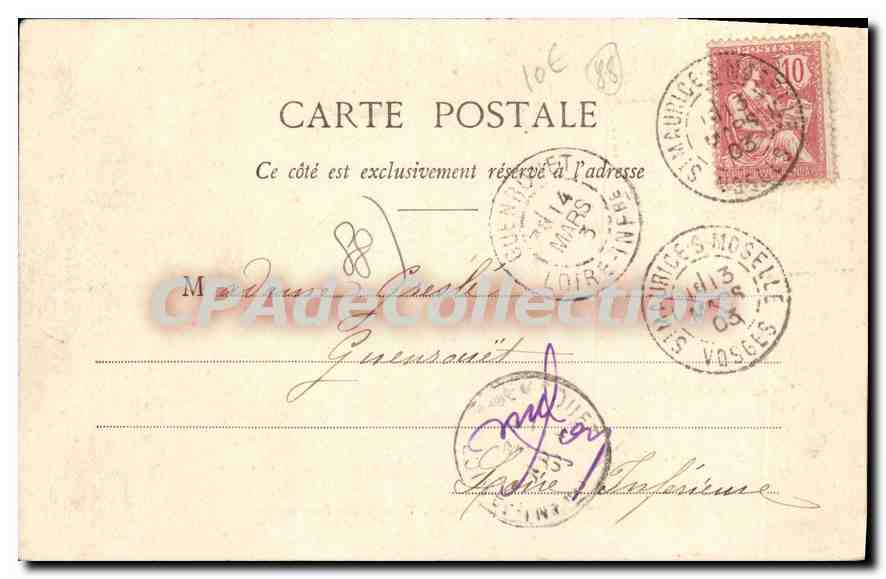 CPA Bussang A la Frontiere Tunnel Cote Francais  — Rückseite