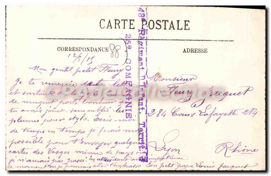 Plombières — La Rue Stanislas — H. Bachelier, n°28 — Rückseite