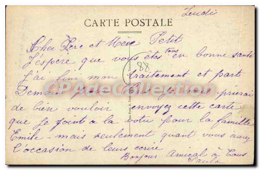 Plombières — Vue Générale prise de la Vierge — Éditeur Renaud, Libraire — Reverso