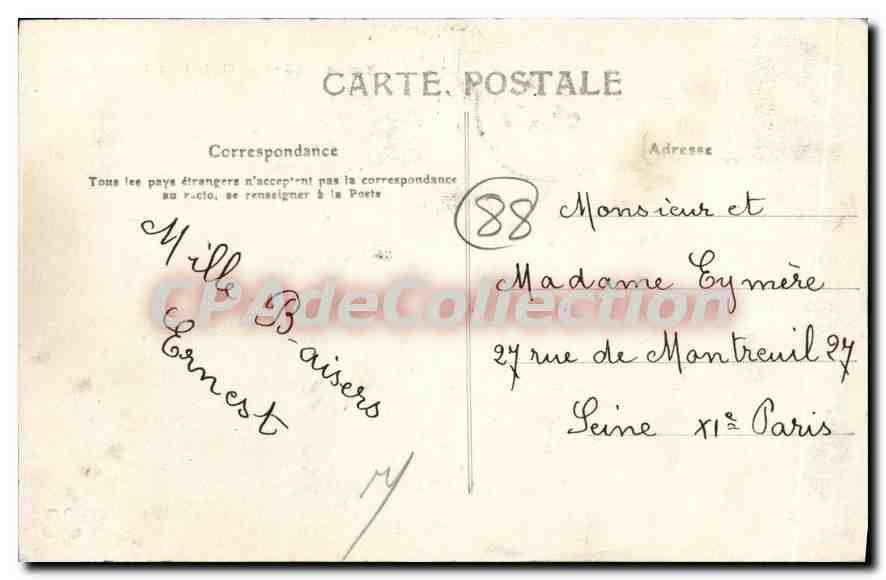 CPA Vosges Vittel le Parc Madelon  — Rückseite