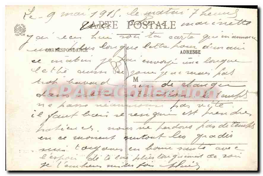 CPA La Guerre De Dans Les Vosges Saint Die Vosges Rue de la Bolle et Usine Tiserand  — Rückseite