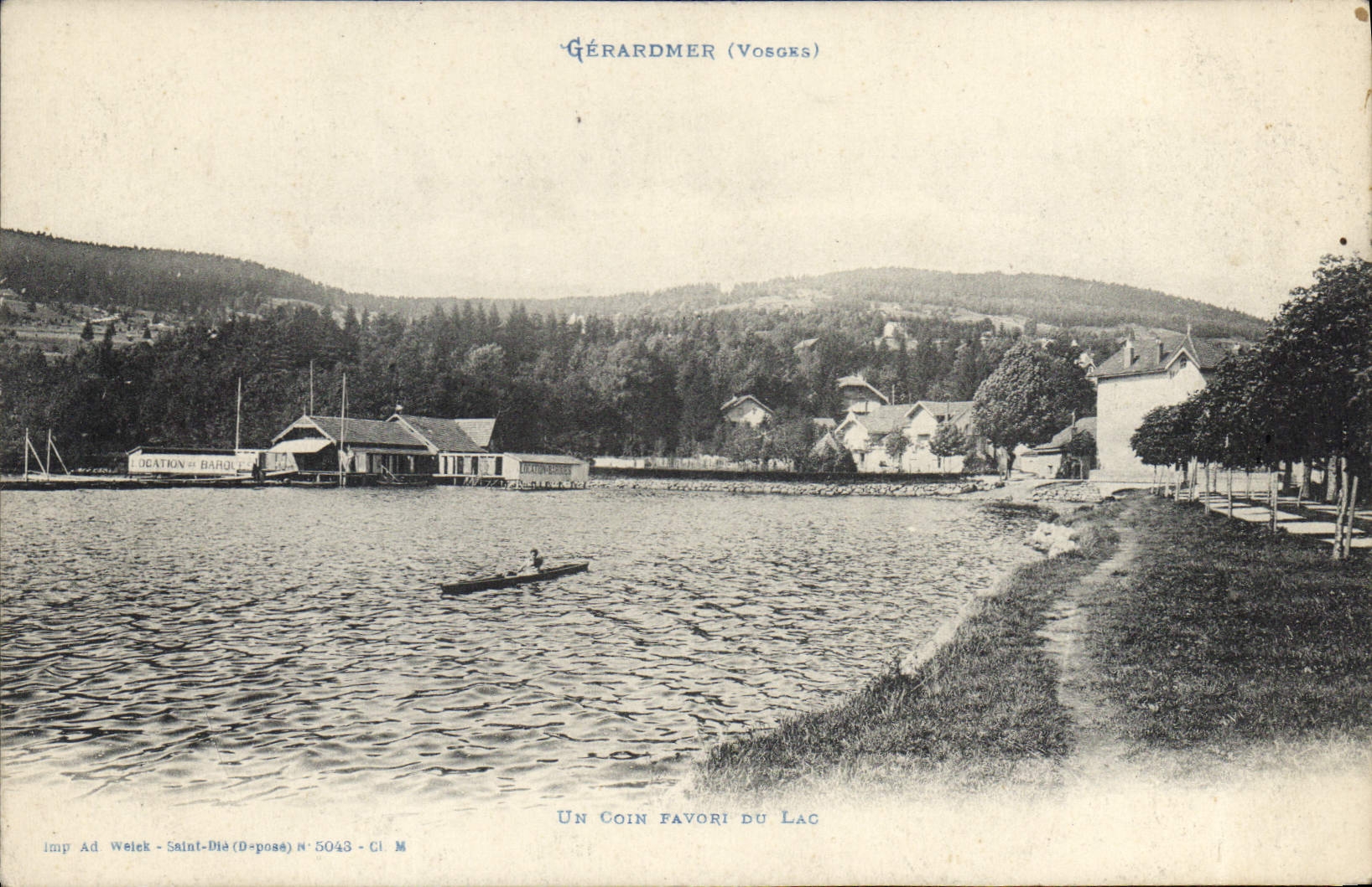Gérardmer (Vosges) — Un Coin Favori du Lac — Imp. Ad Weleck, Saint-Dié, n° 5043