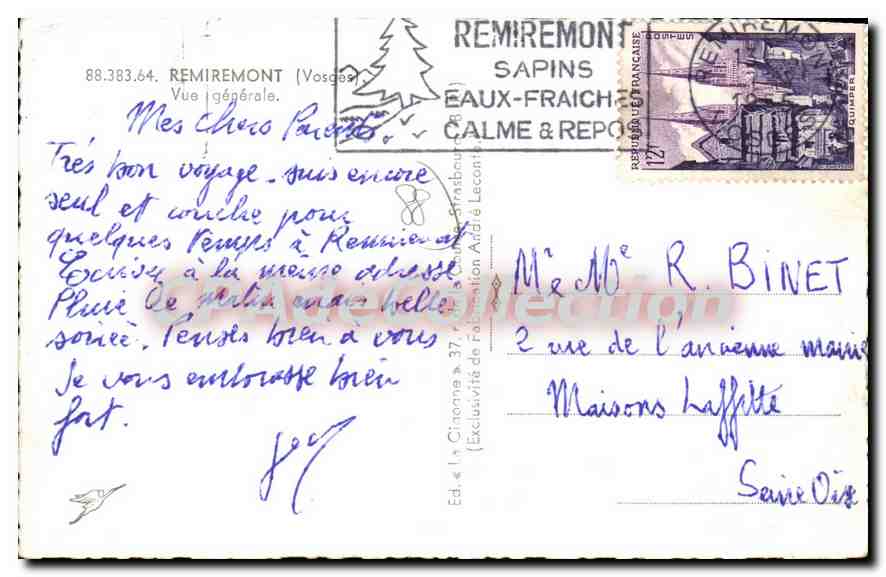 Remiremont — Vue générale — La Cigogne, éd. André Lecointe n°88.383.64 — Reverso