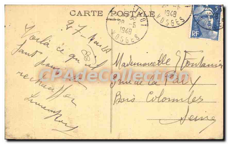 LES HAUTES-VOSGES en hiver — Imp. Notter - Le Thillot — Rückseite