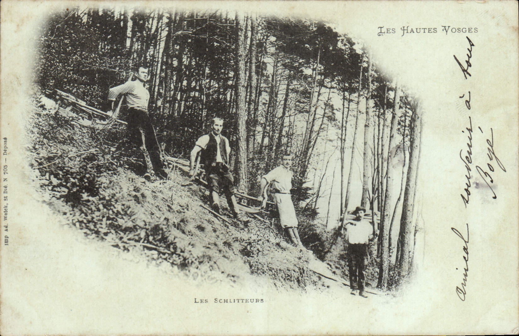Les Schlitteurs — Les Hautes Vosges — Imp. Ad. Walck, St. Dé N° 703