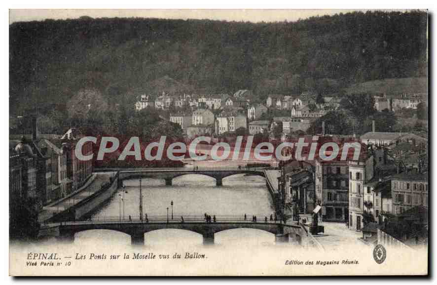 CPA Epinal Les Ponts la Moselle vus du Ballon 