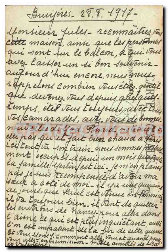 CPA Bruyeres en vosges La Cabee  — Rückseite