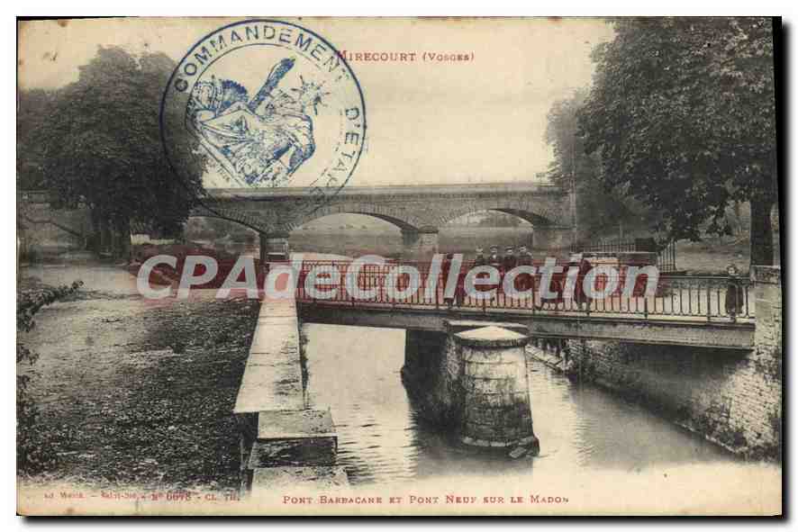 CPA Mirecourt Vosges Pont Barbacane et Pont Neuf sur le Madon 