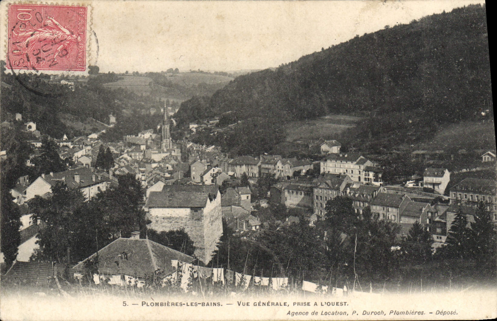 Plombières-les-Bains — Vue générale, prise à l'ouest — Agence de Location, P. Duroch, Plombières-les-Bains