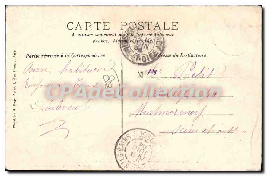 Plombières-les-Bains — Vue générale, prise à l'ouest — Agence de Location, P. Duroch, Plombières-les-Bains — Verso