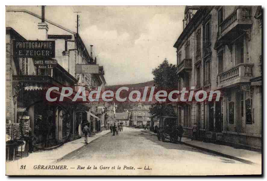 CPA Gerardmer Rue de la Gare et la Poste 