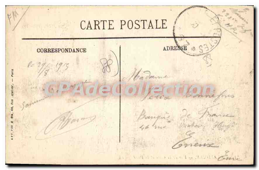 CPA Gerardmer Rue de la Gare et la Poste  — Rückseite