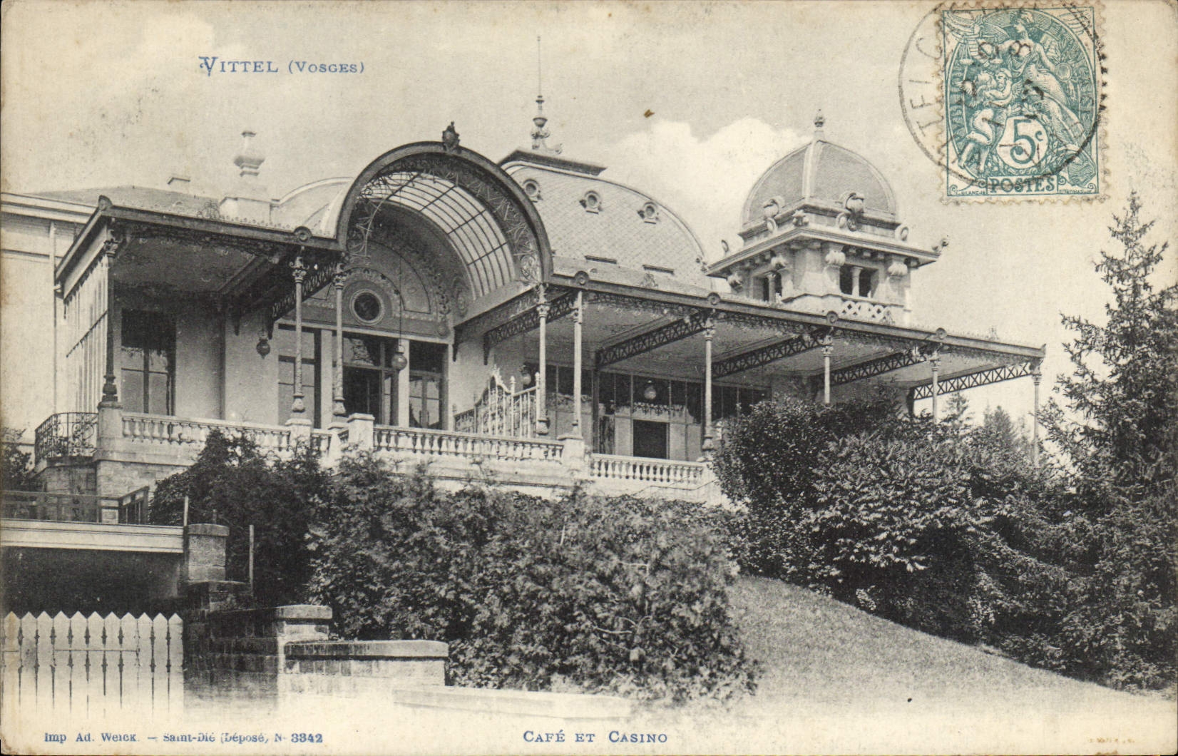 CPA Vittel Vosges Cafe et Casino 