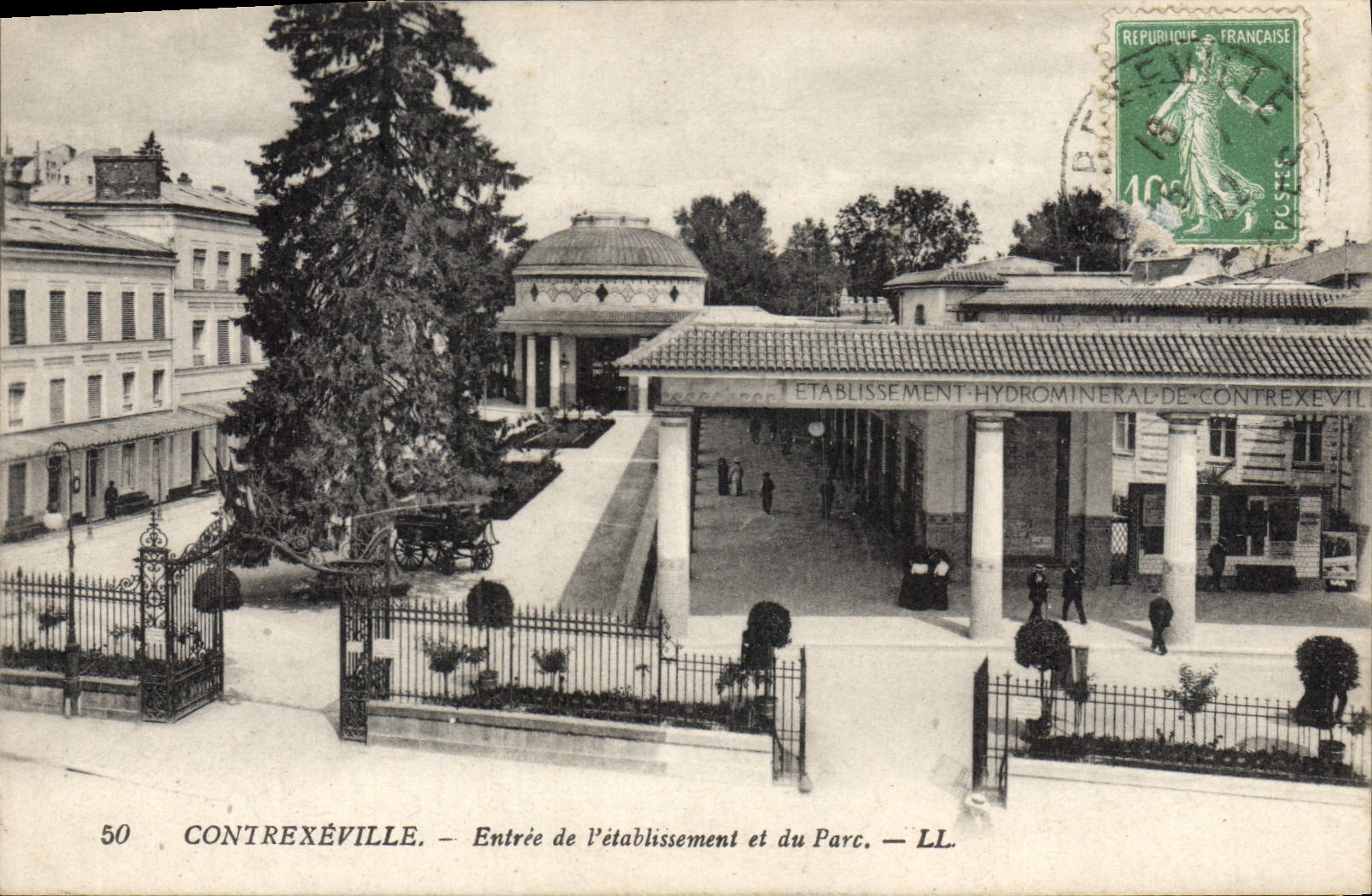 CPA Contrexeville Entree de Petablissement et du Parc 
