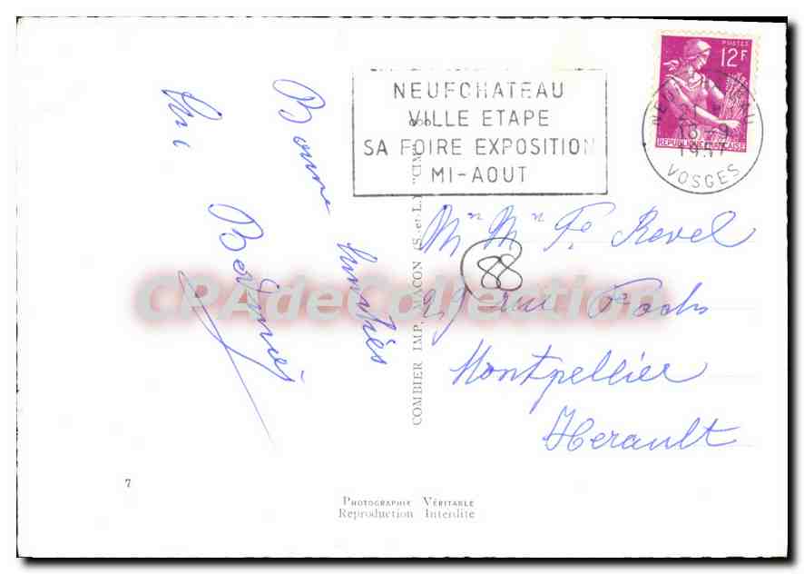 CPSM Souvenir de Contrexeville  — Rückseite